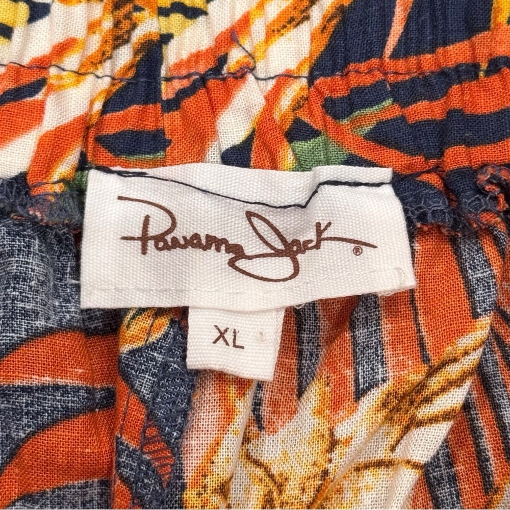 Panama Jack Size XL Tropical Hawaiian Linen Elastic Waist Pockets Pull-On Pants - Picture 3 of 6